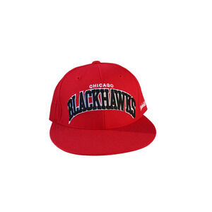 NHL Chicago Blackhawks Fitted Cap Red Mitchell & Ness Cap Size 7 1/4 58CM